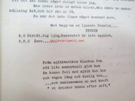Väpplingen -71 (skol publikation), redaktionen; Tove Boström, Ami Swanson, Anne Lindfors, Sunniva Drake, Malla Portin, Kenneth Holmström (kladdare Guja Hemming -