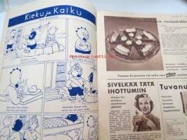 Kotiliesi 1957 nr 6 maaliskuu II, 15.3.1957, sis. mm. seur. artikkelit / kuvat / mainokset; Kieku ja Kaiku, Kastor, Osuuskassat, Vitapointe, Perheenemäntä -