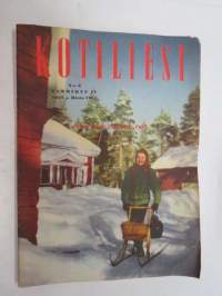 Kotiliesi 1957 nr 2 tammikuu II, 15.1.1957, sis. mm. seur. artikkelit / kuvat / mainokset; Kieku ja Kaiku, Kastor, Paperinkeräyksen Margit-hopeita (näitä sai