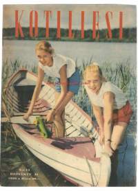 Kotiliesi 1958 nr 14  /kansi Tytöt veneessä, naiset ja ajokulttuuri,  oma mökki lomakylässä , Toivo Rautavaara käymälän kärpäset ja hajut on helppo