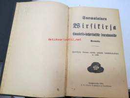 Suomalainen Wirsikirja ewankelis-lutherilaisille seurakunnille Suomessa 1925, kullatut ulkosyrjät, kotelo