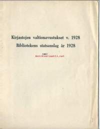 Kirjastojen valtionavustukset v 1928