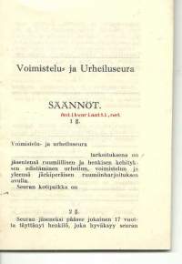 Voimistelu- ja Urheiluseuran Säännöt  1928