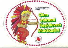 Olen intiaani ... Mokkasiini  - tarra 10x14 cm