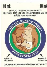 Auta syöpälasta/Naisten kuntovitonen  - tarra 15x11 cm