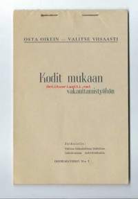 Osta oikein - valitse viisaasti Kodit mukaan - Ohjelmavihko  nr 1 1951