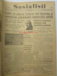 Sosialisti 1938 lehdet nr 1 tammikuun 3. - nr 149 heinäkuun 2. väliseltä ajalta -sidottu puolivuosikerta