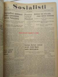 Sosialisti 1938 lehdet nr 1 tammikuun 3. - nr 149 heinäkuun 2. väliseltä ajalta -sidottu puolivuosikerta