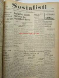 Sosialisti 1938 lehdet nr 1 tammikuun 3. - nr 149 heinäkuun 2. väliseltä ajalta -sidottu puolivuosikerta