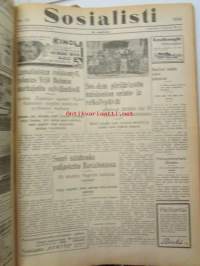 Sosialisti 1938 lehdet nr 1 tammikuun 3. - nr 149 heinäkuun 2. väliseltä ajalta -sidottu puolivuosikerta