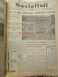 Sosialisti 1938 lehdet nr 1 tammikuun 3. - nr 149 heinäkuun 2. väliseltä ajalta -sidottu puolivuosikerta