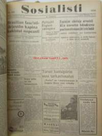 Sosialisti 1938 lehdet nr 1 tammikuun 3. - nr 149 heinäkuun 2. väliseltä ajalta -sidottu puolivuosikerta