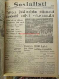 Sosialisti 1938 lehdet nr 1 tammikuun 3. - nr 149 heinäkuun 2. väliseltä ajalta -sidottu puolivuosikerta