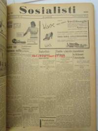 Sosialisti 1938 lehdet nr 1 tammikuun 3. - nr 149 heinäkuun 2. väliseltä ajalta -sidottu puolivuosikerta