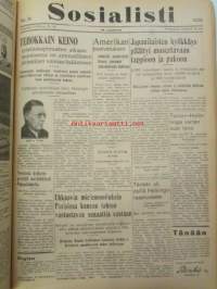 Sosialisti 1938 lehdet nr 1 tammikuun 3. - nr 149 heinäkuun 2. väliseltä ajalta -sidottu puolivuosikerta