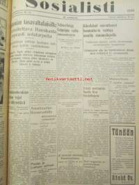 Sosialisti 1938 lehdet nr 1 tammikuun 3. - nr 149 heinäkuun 2. väliseltä ajalta -sidottu puolivuosikerta