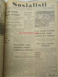 Sosialisti 1938 lehdet nr 1 tammikuun 3. - nr 149 heinäkuun 2. väliseltä ajalta -sidottu puolivuosikerta