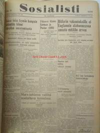 Sosialisti 1938 lehdet nr 1 tammikuun 3. - nr 149 heinäkuun 2. väliseltä ajalta -sidottu puolivuosikerta