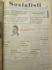 Sosialisti 1938 lehdet nr 1 tammikuun 3. - nr 149 heinäkuun 2. väliseltä ajalta -sidottu puolivuosikerta