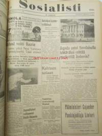 Sosialisti 1938 lehdet nr 1 tammikuun 3. - nr 149 heinäkuun 2. väliseltä ajalta -sidottu puolivuosikerta