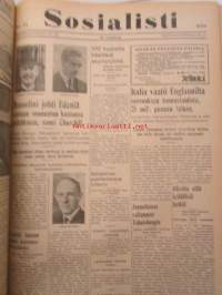 Sosialisti 1938 lehdet nr 1 tammikuun 3. - nr 149 heinäkuun 2. väliseltä ajalta -sidottu puolivuosikerta