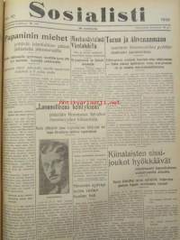 Sosialisti 1938 lehdet nr 1 tammikuun 3. - nr 149 heinäkuun 2. väliseltä ajalta -sidottu puolivuosikerta