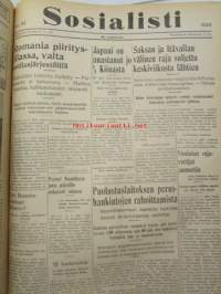 Sosialisti 1938 lehdet nr 1 tammikuun 3. - nr 149 heinäkuun 2. väliseltä ajalta -sidottu puolivuosikerta