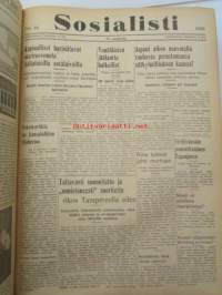 Sosialisti 1938 lehdet nr 1 tammikuun 3. - nr 149 heinäkuun 2. väliseltä ajalta -sidottu puolivuosikerta