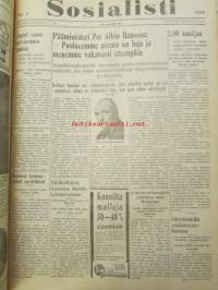 Sosialisti 1938 lehdet nr 1 tammikuun 3. - nr 149 heinäkuun 2. väliseltä ajalta -sidottu puolivuosikerta