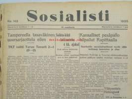 Sosialisti 1935 lehdet nr 148 heinäkuun 1. - joulukuun 31. väliseltä ajalta -sidottu puolivuosikerta