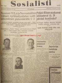 Sosialisti 1935 lehdet nr 148 heinäkuun 1. - joulukuun 31. väliseltä ajalta -sidottu puolivuosikerta