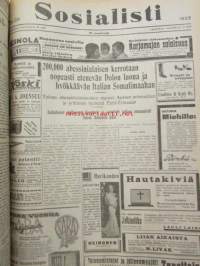 Sosialisti 1935 lehdet nr 148 heinäkuun 1. - joulukuun 31. väliseltä ajalta -sidottu puolivuosikerta