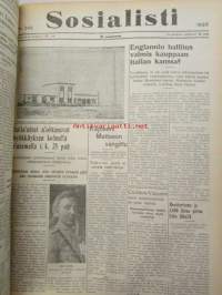 Sosialisti 1935 lehdet nr 148 heinäkuun 1. - joulukuun 31. väliseltä ajalta -sidottu puolivuosikerta