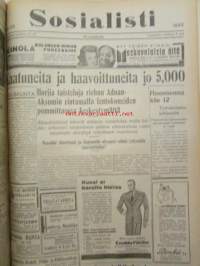 Sosialisti 1935 lehdet nr 148 heinäkuun 1. - joulukuun 31. väliseltä ajalta -sidottu puolivuosikerta