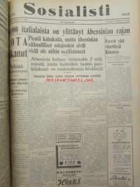 Sosialisti 1935 lehdet nr 148 heinäkuun 1. - joulukuun 31. väliseltä ajalta -sidottu puolivuosikerta