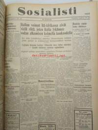 Sosialisti 1935 lehdet nr 148 heinäkuun 1. - joulukuun 31. väliseltä ajalta -sidottu puolivuosikerta