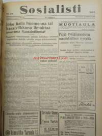 Sosialisti 1935 lehdet nr 148 heinäkuun 1. - joulukuun 31. väliseltä ajalta -sidottu puolivuosikerta