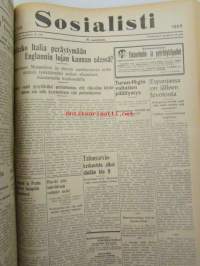 Sosialisti 1935 lehdet nr 148 heinäkuun 1. - joulukuun 31. väliseltä ajalta -sidottu puolivuosikerta