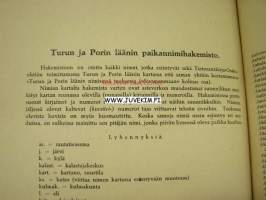 Turun ja Porin läänin kartta -nimihakemisto (ei karttaa mukana)