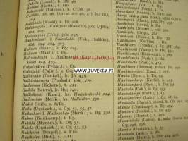 Turun ja Porin läänin kartta -nimihakemisto (ei karttaa mukana)