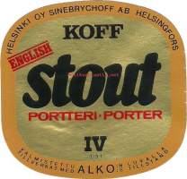 Koff Stout Porttei IV -  olutetiketti