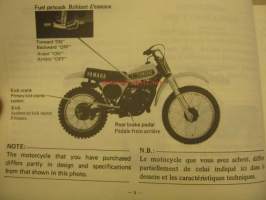Yamaha YZ100F YZ 125F owner´s service manual 1st  edition august 1978