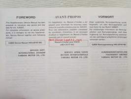 Yamaha XJ650 T Service Manual supplement