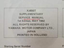 Yamaha XJ650 T Service Manual supplement