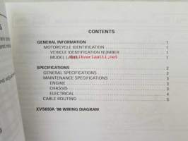 Yamaha XVS650A &#039;98 (5BNA-SE1) Service Information - Tehtaan alkuperäinen, huolto-ohjeita sis. sähkökaaviot (Ei huolto-ohjekirja)