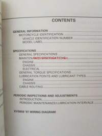 Yamaha XVS650 &#039;97 (4VR-SE1) Service Information - Tehtaan alkuperäinen, huolto-ohjeita sis. sähkökaaviot (Ei huolto-ohjekirja)