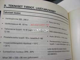 Blaupunkt RTV-240 EC Video Recorder VHS HQ Pal operating instructions -käyttöohjekirja myös suomeksi