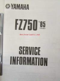 Yamaha FZ750 &#039;85 (1FN-SE1)  Service Information - Tehtaan alkuperäinen huolto-ohjeita sis. sähkökaaviot (Ei huolto-ohjekirja)