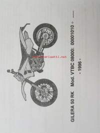 Gilera 50 RK Catalogue of Spare Parts 406713 -varaosaluettelo, katso kuvista mallimerkintä tarkemmin