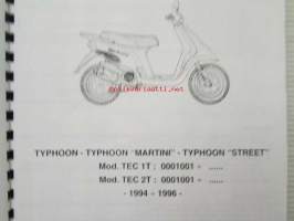 Gilera Typhoon 50 c.c. Catalogue of Spare Parts 406845 -varaosaluettelo, katso kuvista mallimerkintä tarkemmin